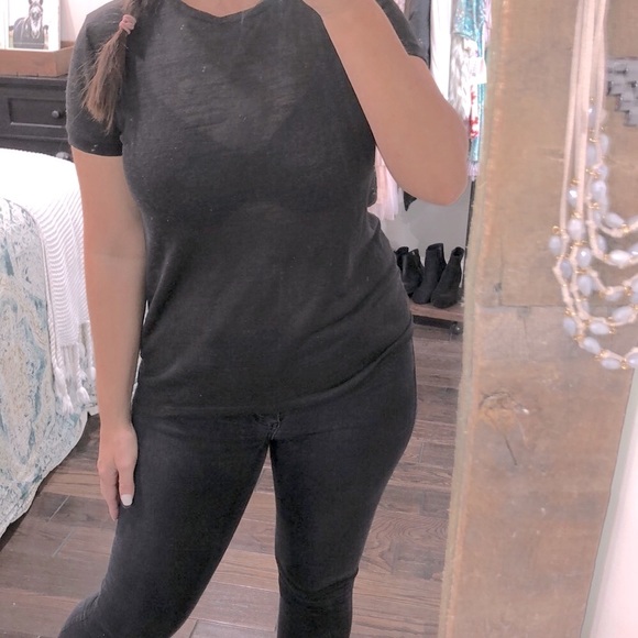 ASOS medium black sheer T-shirt - Picture 3 of 4